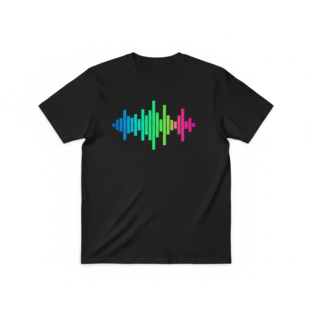 Unisex Music Equalizer Graphic T-Shirt flat lay